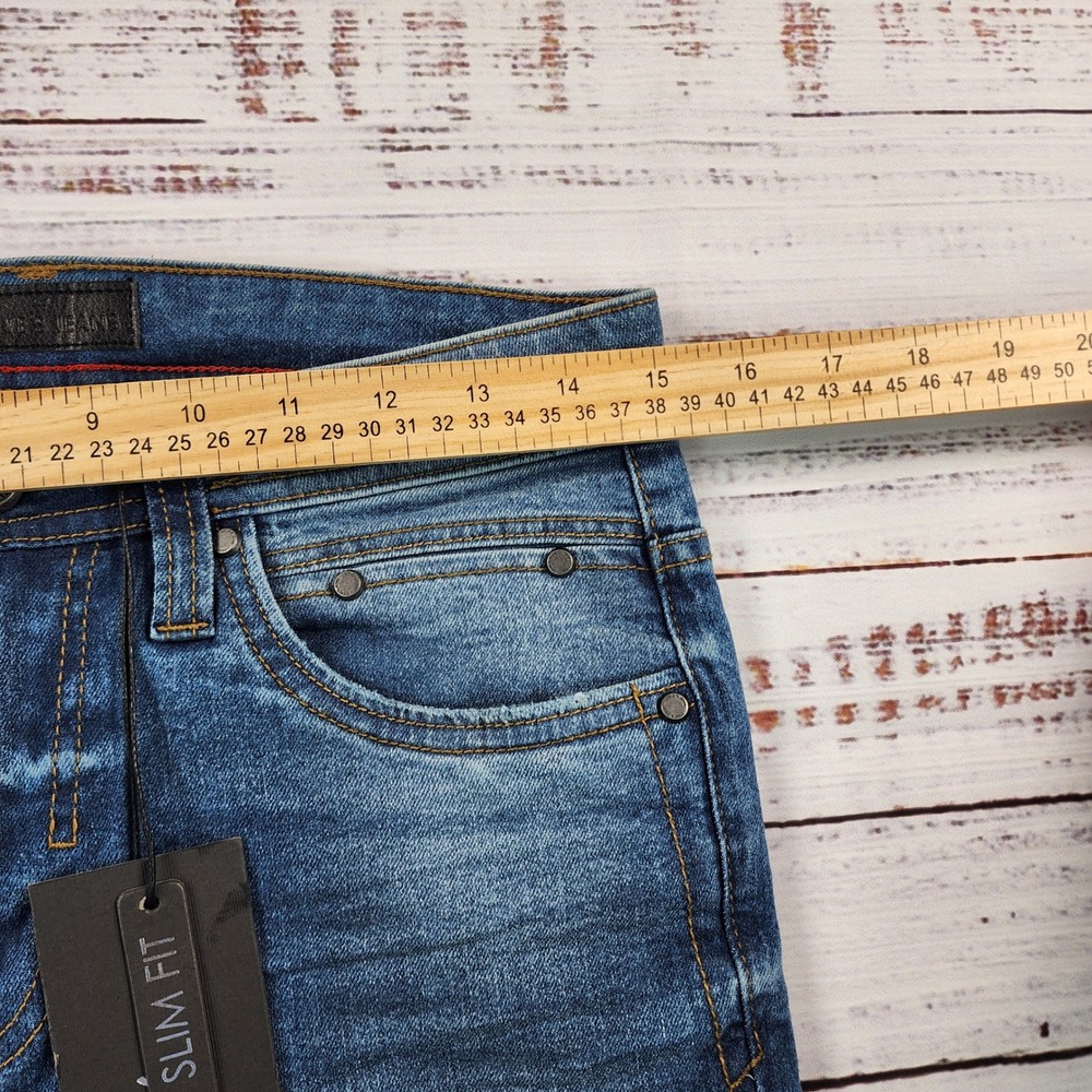 Steve's Jeans Tully Stretch Slim Fit 28x30 Axton Blue Medium Wash 42MWXPT NWT - Picture 8 of 11